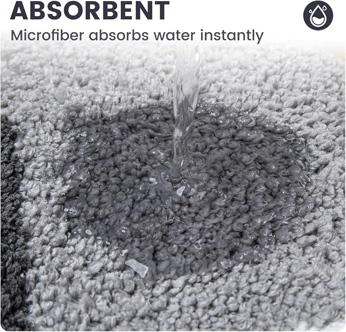 Checkered Bath Mat - Super Absorbent, Soft and Thick, Rubber Backing Non-Slip, Machine Washable Shower Rug, Bath Mat, Bathroom Home Decor Accessories, 20"x31" (50x80cm), Black