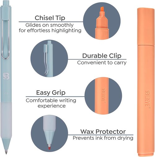 BLIEVE Aesthetic Highlighters & Gel Pens - No Bleed, Fast Drying, Easy Grip for Bible Journaling | Pastel Colors
