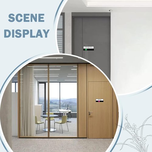 Magnetic Office Door Sign by [Brand Name] - 6 Status Options | Do Not Disturb, In Meeting, 10 x 4 Inches