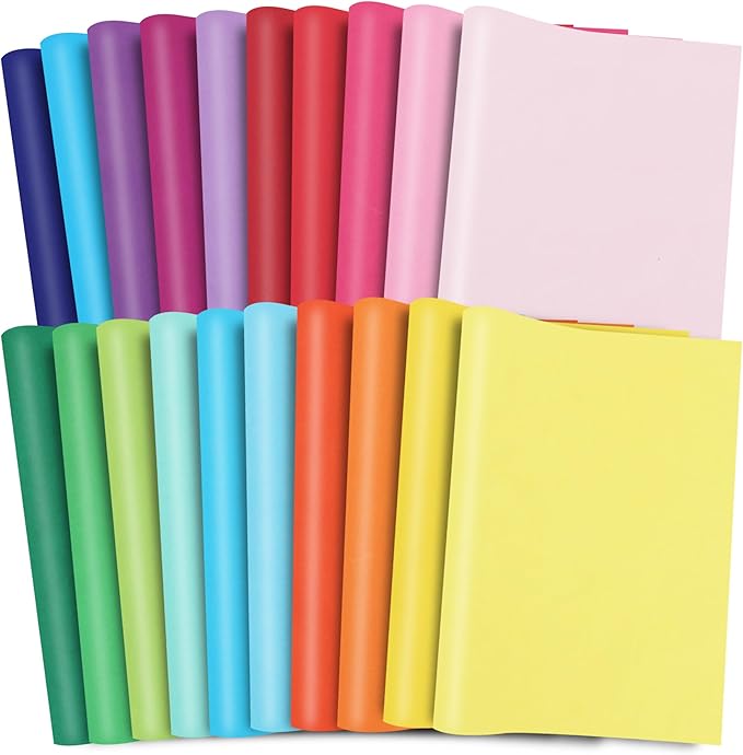 BEISHIDA Colored Tissue Paper Bulk-20 Colors, Multicolor Wrapping Tissue Paper for Gift Bags, 14 x 20 Inch Gift Wrap for Birthday Wedding Graduation DIY Crafts Holiday Flowers(100 Sheets)