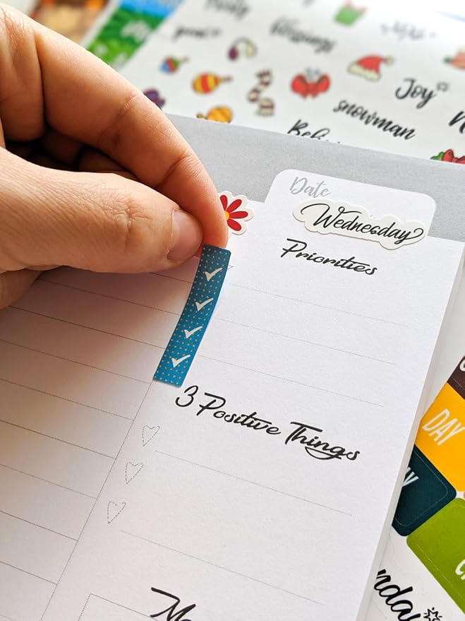 Vladi Creative Planner Stickers - 1054 Pieces, 15 Sheets, Decorative & Productivity-Boosting Colorful Stickers for Journals, Calendars, Scrapbooking, Time Management, & DIY Planner Decoration