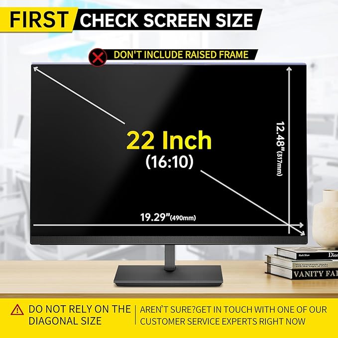 DEJIMAX 22 Inch Computer Privacy Screen for 16:10 Computer Monitor, Anti-Blue Light Monitor Privacy Screen Filter, Anti-UV Computer Shield, Hanging Type