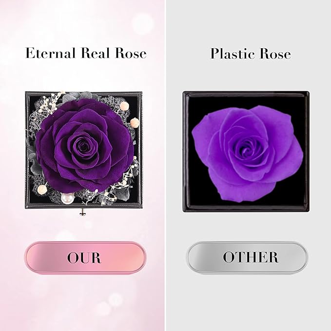 SHOKUTO Preserved Rose,Birthday Gifts for Women Mom Girlfriend,Gifts for Mom Grandma Wife Daughter Sister,Jewelry Boxes with Necklace