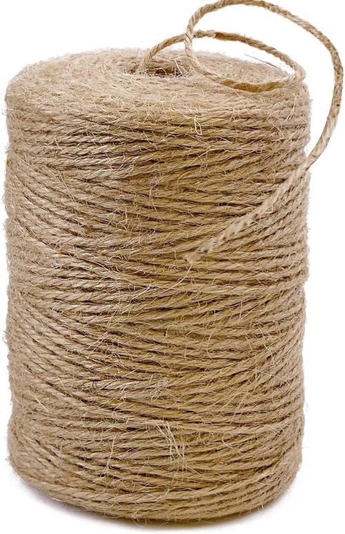 Jute Twine String by [Brand Name] - 656 Feet of 3-Ply Natural Brown Twine for Crafts & Gardening