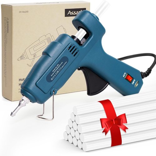 Dual Power Hot Glue Gun - 60/100W Heavy Duty with Adjustable Power & 15 Glue Sticks | Ideal for DIY Crafts & Home Repairs