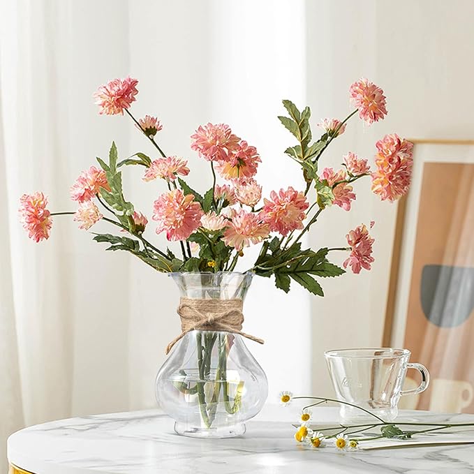 12 Pack Plastic Vases for Flowers with Jute Twine, Flower vasevases for centerpieces, Lightweight Plastic Vases for Centerpieces for Home Party Wedding Deco