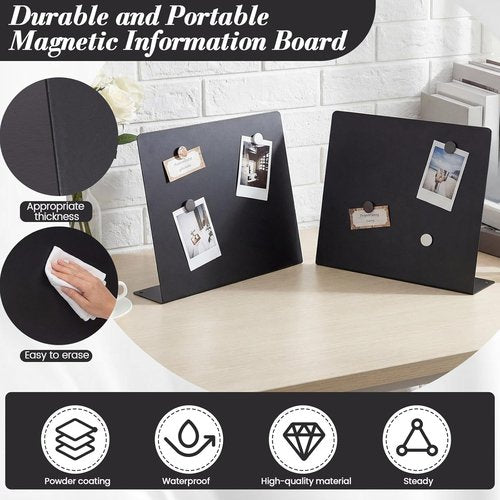LEIFIDE Magnetic Bulletin Board Set - Wave-Shaped Black Display Boards for Home & Office | 8.5 x 11 Inch