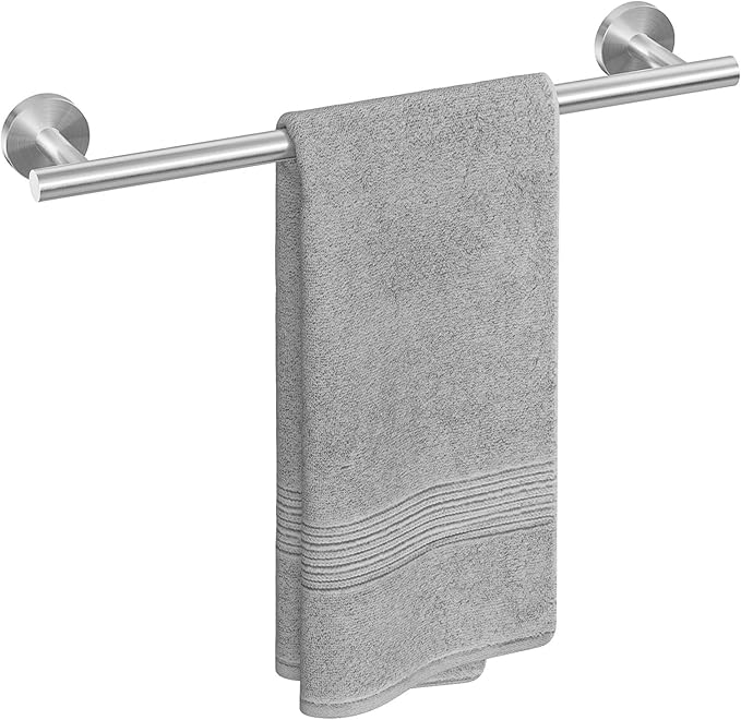 USHOWER Brushed Nickel Towel Bar, 14-Inch Towel Rack for Bathroom Wall Mounted, Thicken SUS304 Stainless Steel Towel Rod Modern Home Decor (Total Length 16-Inch)