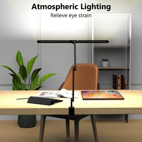 Skiennix 3000 Lumen Ultra Bright Desk Lamp - 36W Dimmable LED Light Bar with Clamp | 47-Inch for Home Office