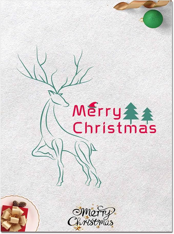 DUGUTUL Thick Christmas Stationery Paper, Holiday Letters, Printer Paper, 48 Sheets, 8.5 x 11 Inch (J-1)