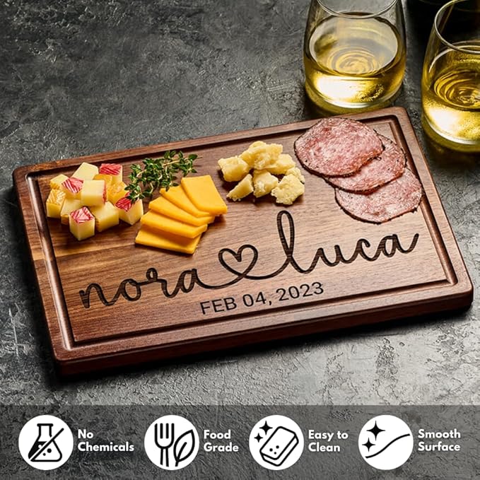 Personalized Cutting Board Wedding Gift, Customized Bridal Shower Gifts, Wedding Shower Gifts, Engraved Gifts for Couples 2025, Custom Anniversary Wooden Gifts