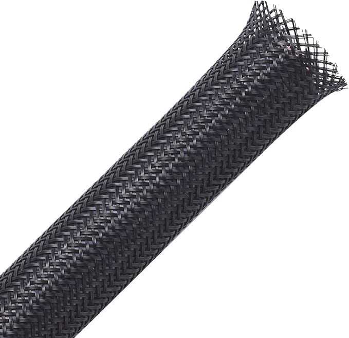 100ft - 1/8 inch PET Expandable Braided Sleeving – Black – Alex Tech Braided Cable Sleeve
