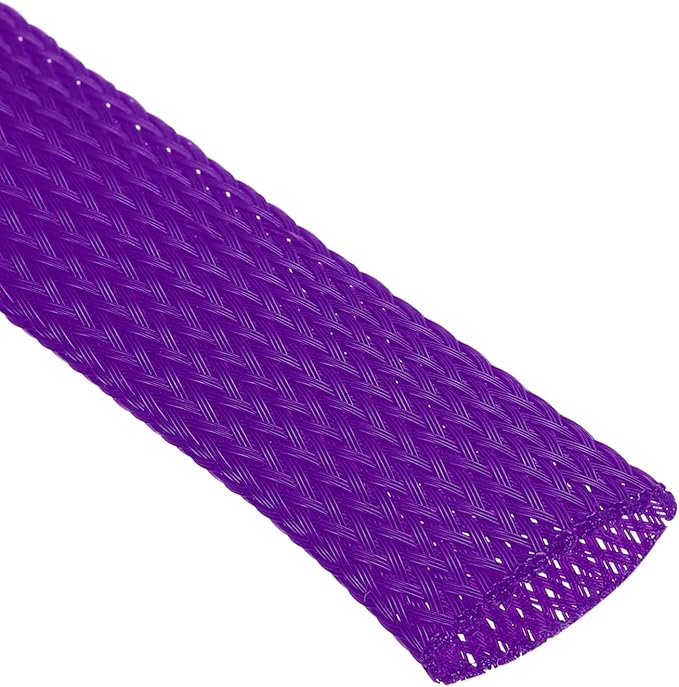 uxcell Expandable Sleeving,1 3/16-inch 25ft Cable Sleeve, Purple