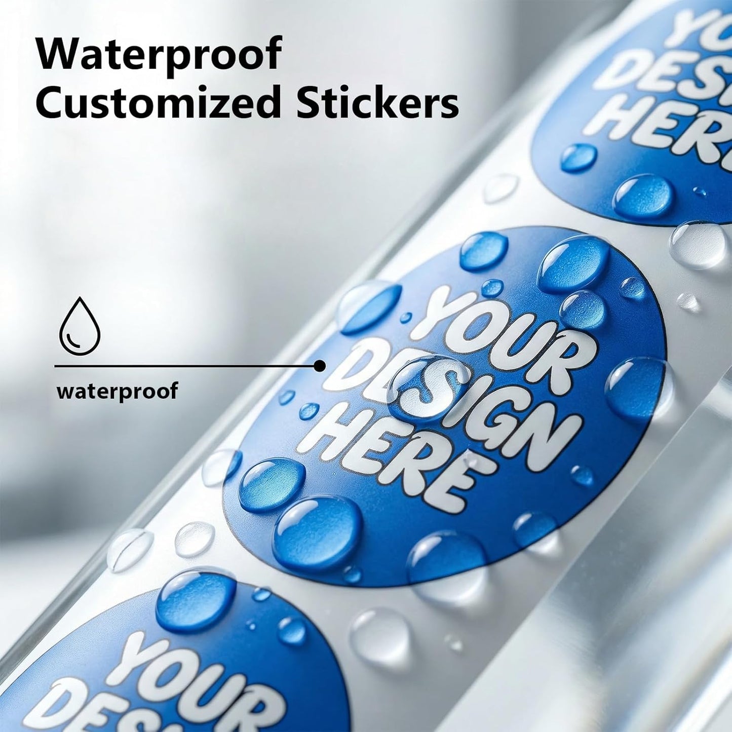 Skiennix Custom Vinyl Stickers Roll - Personalized Business Labels, Waterproof & Dishwasher Safe