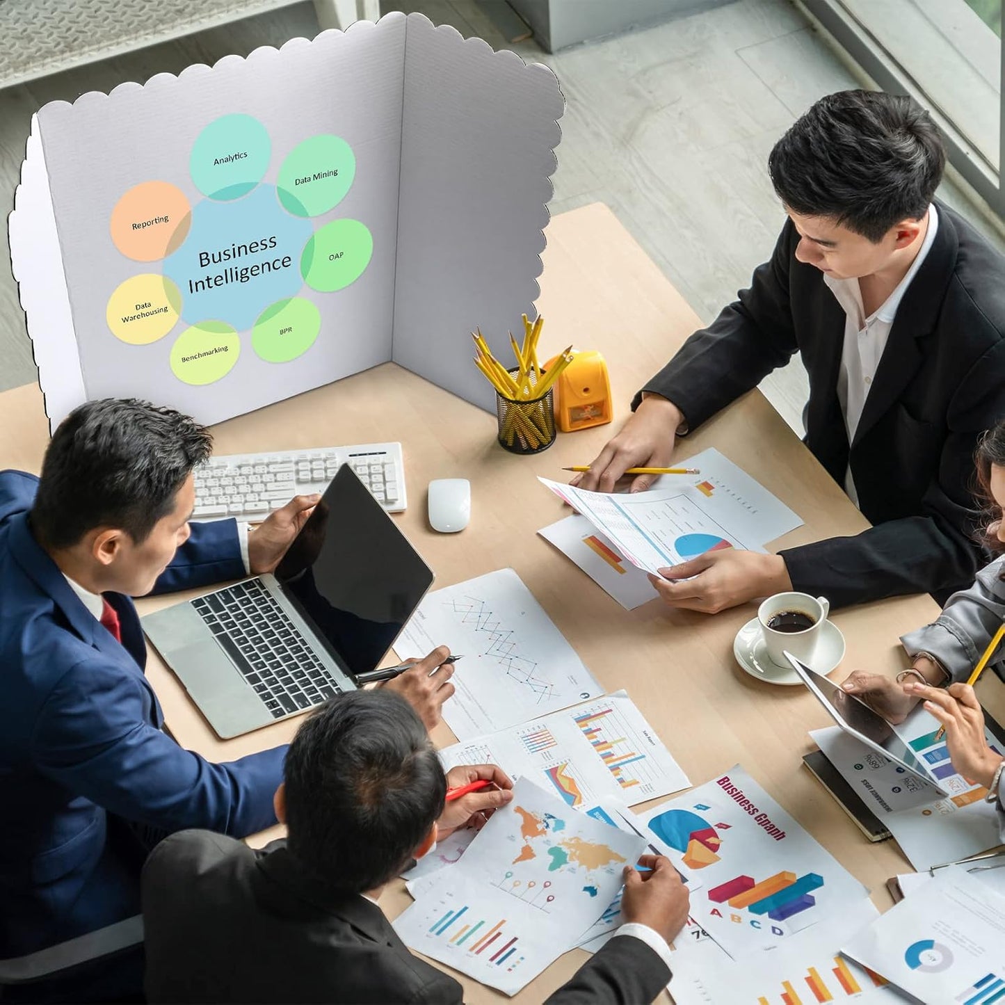 Trifold Poster Display Boards - 24 Pcs White 24 x 36 Inch for Science Fair & Photo Exhibitions