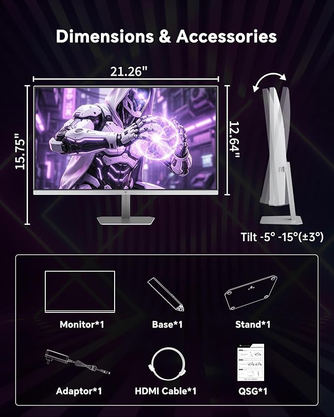 KTC 24 Inch 240Hz Gaming Monitor,1080P PC Computer Monitor with Fast IPS Panel, HDR 400, Adaptive Sync, 1ms(MPRT), 116% sRGB, HDMI Display Port, Eye Care, VESA Mount, White H24F7