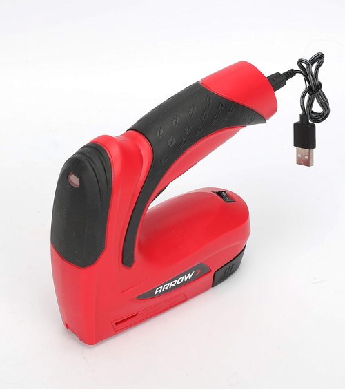 Arrow Fastener E21 Cordless Electric Staple Gun - Lightweight & Versatile | Black/Red Finish