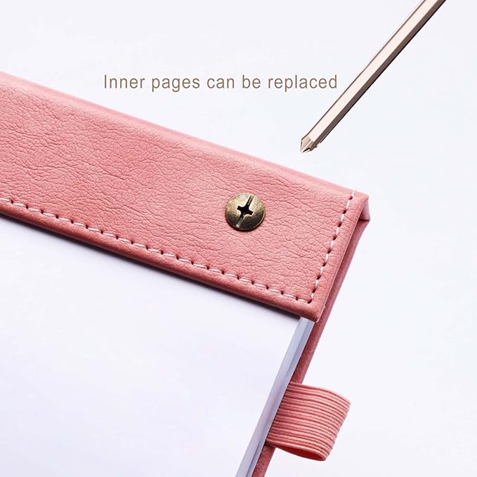 Mogoostry A5 Blank Planning Pads 5.9" x 8" Planner To Do List Memo Note Pads Screw Binding Writing Paperboard Notepad, 100 Sheets per Pack, Pink