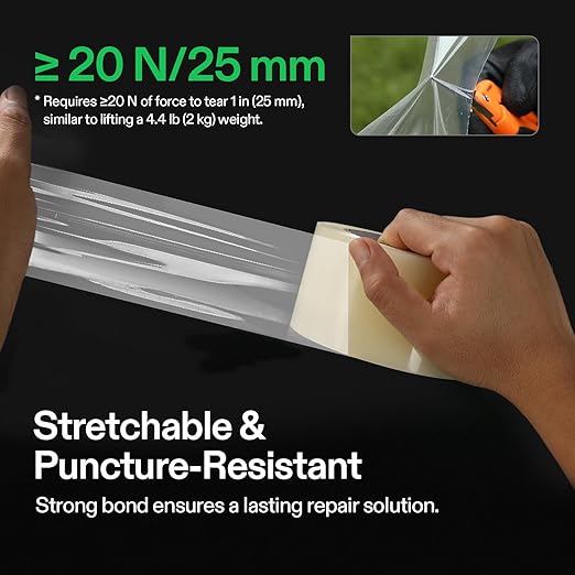 VIVOSUN Greenhouse Repair Tape, 6.3 mil 2" x 108' Weatherproof Clear Poly Patch Tape, Heavy Duty Greenhouse Sheeting Coverings Film Tape for Plastic Sheeting and Tents