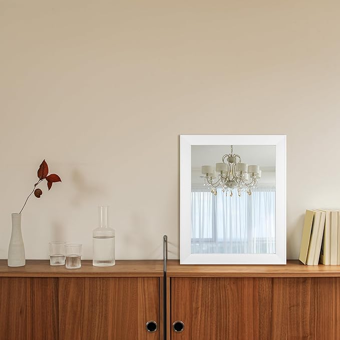 Ruomeng Rectangular Wall Mirror 16" x 20" Framed Mirror for Bathroom, Bedroom, Entryway, Living Room, White