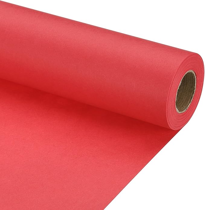PATIKIL Wrapping Paper, 20" x 450"(37') 70 GSM Craft Paper Roll Kraft Packing Paper for Poster Bulletin Board, Gift Wrapping, Bright Red