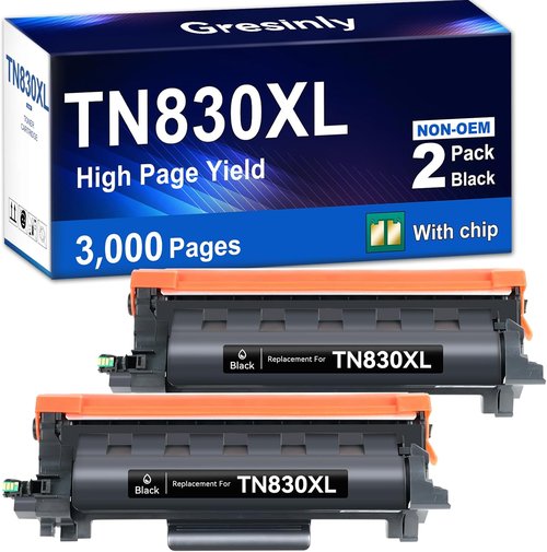 Brother TN830XL Toner Cartridge - High-Quality Black Replacement for HL-L2460DW, DCP-L2640DW, MFC-L2820DW | 2-Pack
