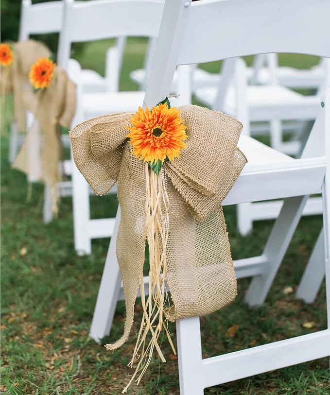 12pcs Artificial Gerbera Daisies 17.7’’ Orange Fake Daisy Flowers Faux Silk Flowers with Stems for Wedding Home Kitchen Party Garden Indoor Decoration(Orange)