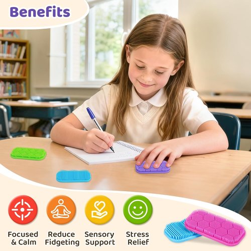 Bristle Tactile Sensory Calm Strips - Soft & Gentle Suction Cup Fidget Toys for Kids | 8PC Set for Autism & ADHD Relief