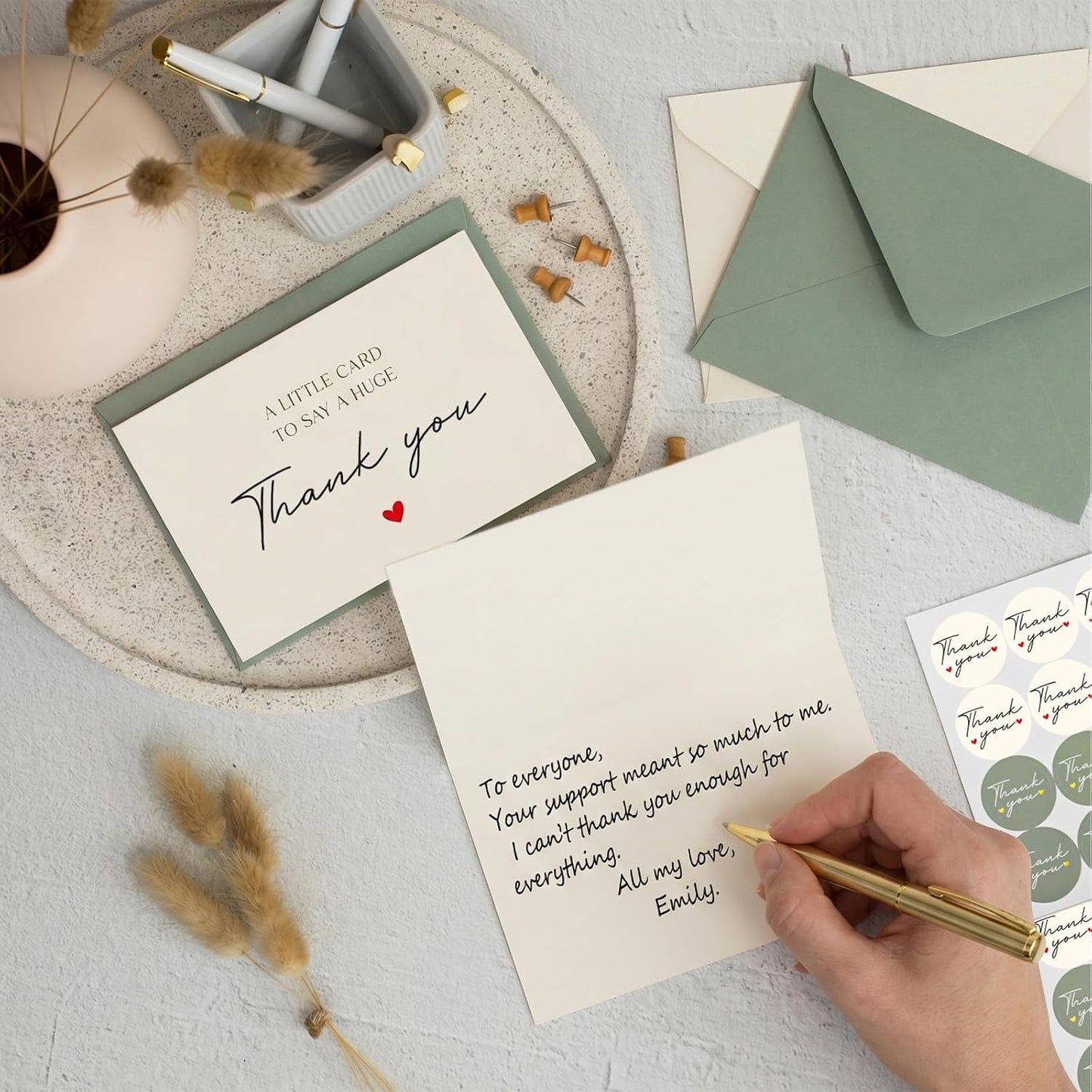 Thboxes Thank You Cards - 36 Pack 4x6 Inch Blank Note Cards with Envelopes & Stickers for All Occasions