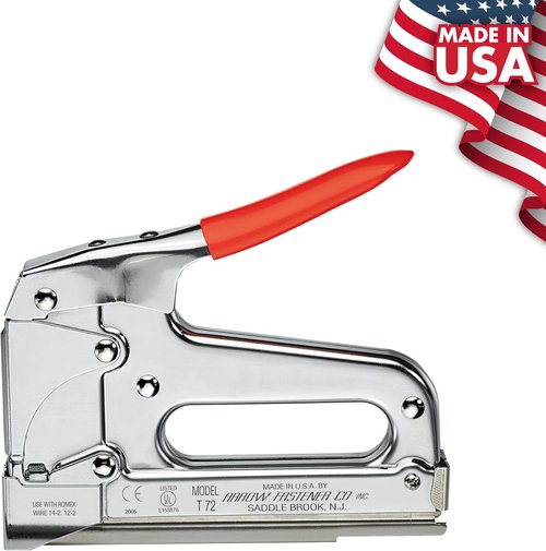 Arrow T72 Heavy-Duty Wire Staple Gun - Manual Tool for Installing Telecommunications Cables
