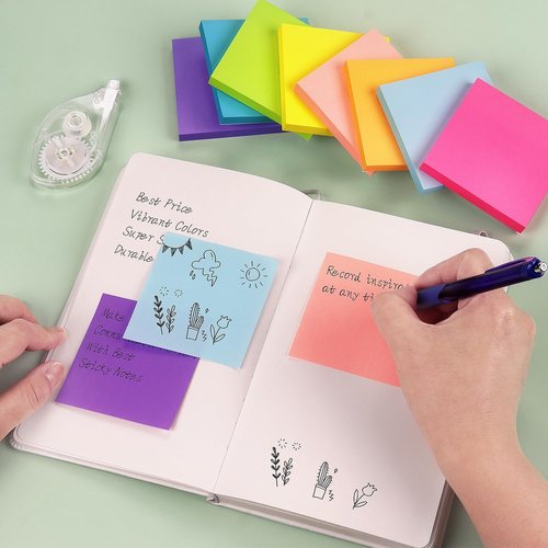 Eastern Wolf Sticky Notes - 3x3 Inch & 4x6 Inch - 8 Pads Each for Easy Organization