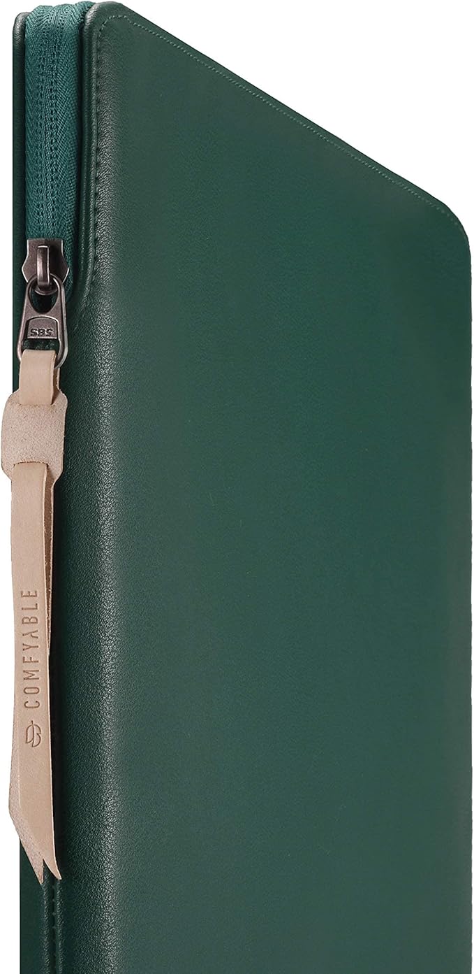 Comfyable Slim Protective Laptop Sleeve 14 Inch Snugly Compatible with MacBook Pro 14-inch M5 M4 M3 M2 M1 Pro/Max 2025, PU Leather Bag Waterproof Cover Notebook Computer Case for Mac, Green