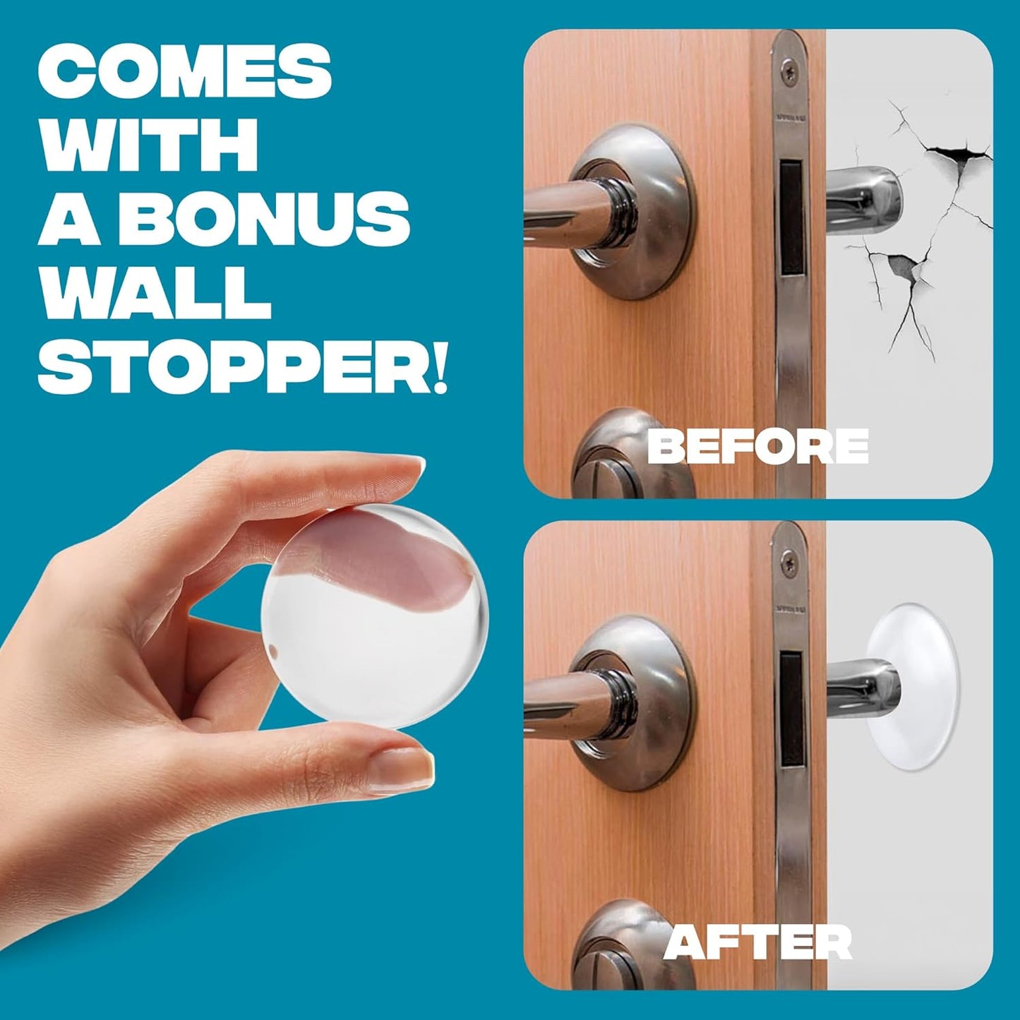Strongest Home XL Heavy Duty Door Stoppers - Durable Rubber Wedge with Superior Grip for Large Gaps, 5-Inch Long - Chrome Finish