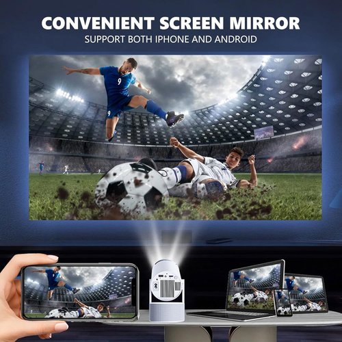 HY300PRO Mini Projector - Portable Smart Projector with 4K Support & Dual-Band WiFi 6 | Ideal for Home & Outdoor Use