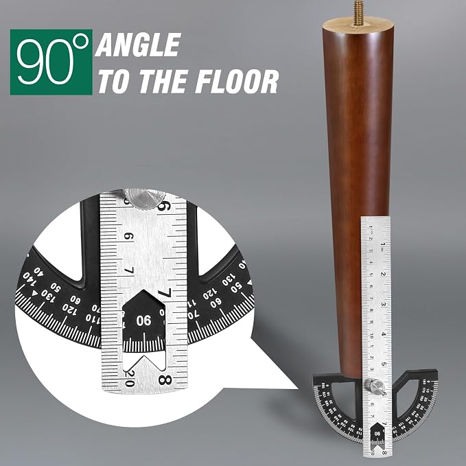 FoDau770 Brown Rubber Wood Furniture Legs 12 Inches, 5/16" UNC Straight Tapered Wood Feet Mid Century Sofa Legs, Wooden Furniture Feet Replacement Parts for Cabinet Couch Dresser Chair Ottoman Table