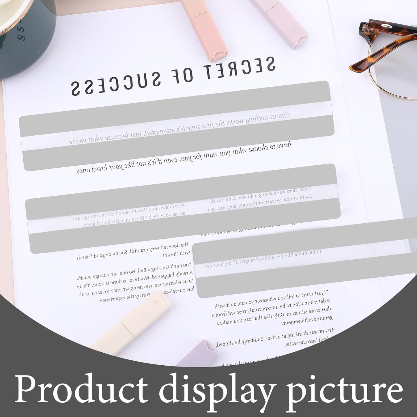 Skiennix Guided Reading Strips - 12 Colored Overlay Bookmarks for Dyslexia | Clear Reading Trackers