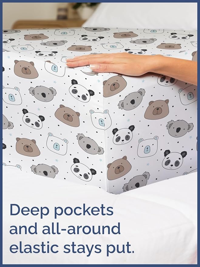 Kids Bears Full 4 Piece Sheet Set - Boys, Girls, Teens, Toddler - Easy Fit, Deep Pockets - Breathable, Hotel Quality Bedding Sheets - Machine Washable - Wrinkle Free - Cute, Cozy & Soft - CGK Linens