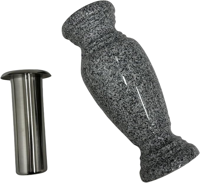 Memorial Cemetery Flower Vase - Real Granite (Grey Granite), with Stainless Steel Inner, Grave Marker, Decorations for Gravesite, Headstone Flowers Holder, Garden Lawn & Yard (4x4x10)