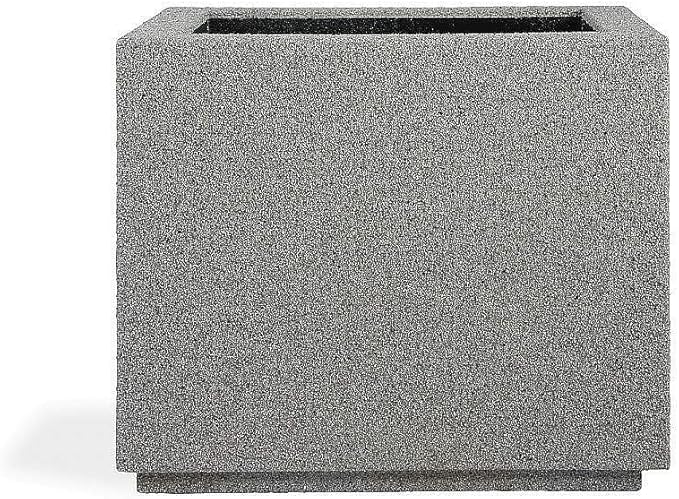 PolyStone Monterray Modern Outdoor/Indoor Square Planter, 23" L x 23" W x 19" H, Lightweight, Heavy Duty, Weather Resistant, Polymer Finish, Commercial Grade and Residential (Gray Granite)
