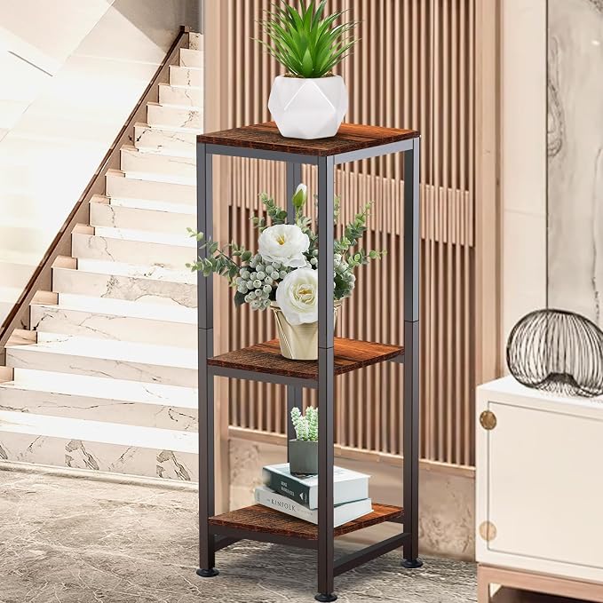 Plant Stand Indoor, 3 Tier Plant Stands for Indoor Plants, 33.5'' Tall Multiple-Tier Plant Shelf Square Flower Stand for Patio, Living Room, Balcony
