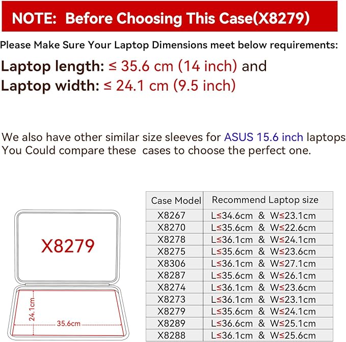 Smatree Hard EVA Protective Sleeve Compatible for 15.6inch ASUS Chromebook Flip CX5 CX5500, for 16inch Vivobook S16 S5606, for 16inch Zenbook S 16 UM5606, for 15.6inch Zenbook Pro 15 OLED Case (X8279)