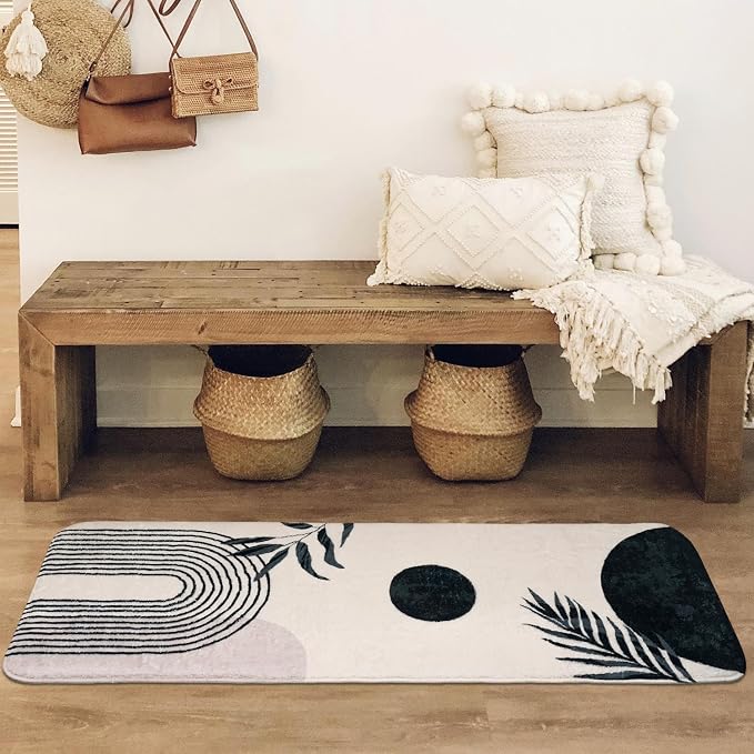 Boho Bathroom Runner Rugs 24 x 60 Non Slip, Large Long Bathroom Rug Cute Bath Mat for Bathtub Washable Shower Rug
