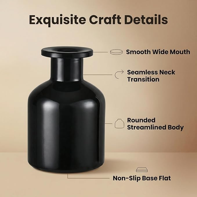 150ml/5oz Empty Glass Diffuser Bottle Diffuser Jars Aromatherapy Storage Container Fragrance Accessories Use for DIY Replacement Diffuser Sticks Sets Home Bathroom Decor