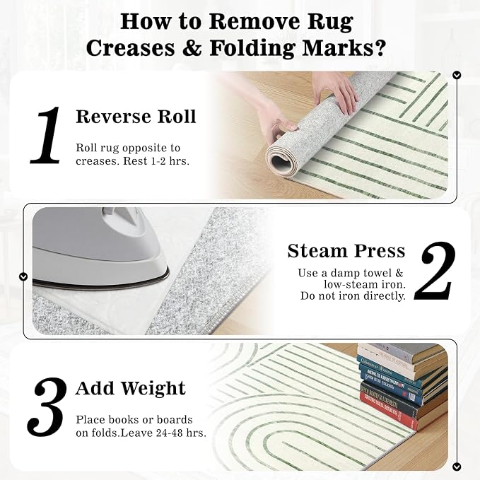 DCX Abstract Machine Washable 5x7 Rug, Sage Green Modern Accent Rug for Living Room, Soft Low Pile Non Slip Carpet, Kid & Pet Friendly Stain Resistant Rug for Bedroom Dining Room Office