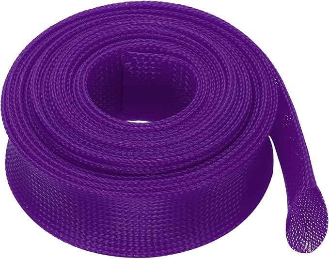uxcell Expandable Sleeving, 2-inch 25ft Cable Sleeve, Purple