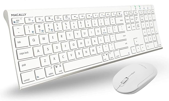 Macally Bluetooth Wireless Keyboard and Mouse Combo for Mac, Fully Apple Compatible