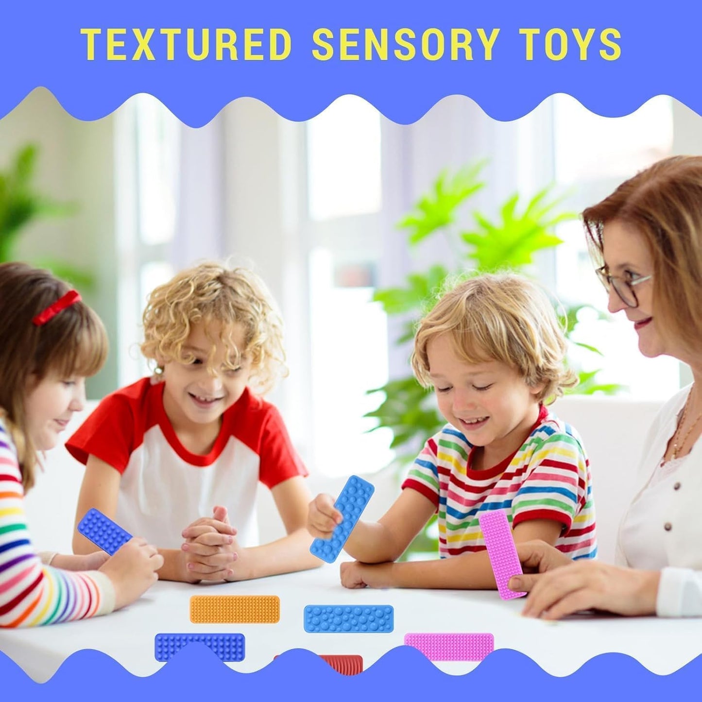 Skiennix Sensory Fidget Toys - 8 Pack Textured Suction Toys for Autism & Anxiety Relief | Travel Essential