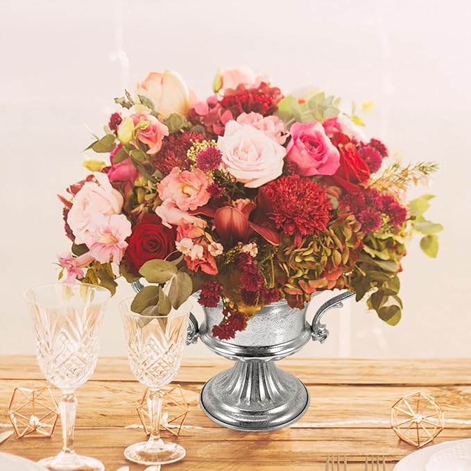 BESPORTBLE Vintage Iron Flower Vase Elegant Decorative Container for Home Decor for Banquets and Weddings Unique Artistic Design Quality Material