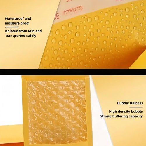 Kraft Bubble Mailers - 6x8 Inch Self-Seal Padded Envelopes | 12 Pack for Jewelry & Makeup Shipping (Yellow)