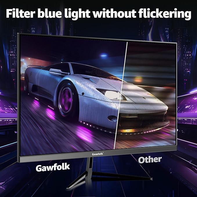 Gawfolk 32 Inch Curved Gaming Monitor, 180Hz QHD (2560x1440) 2K Computer Monitor with FreeSync, DisplayPort, HDMI, Wall Mountable, Eye Care for Home Office & Gaming